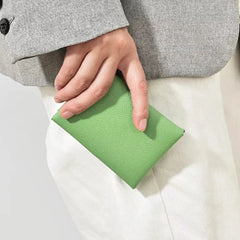 Casual Genuine Leather Credit Card Holder Business Pillow Coin Case Purse Wallet Mssza