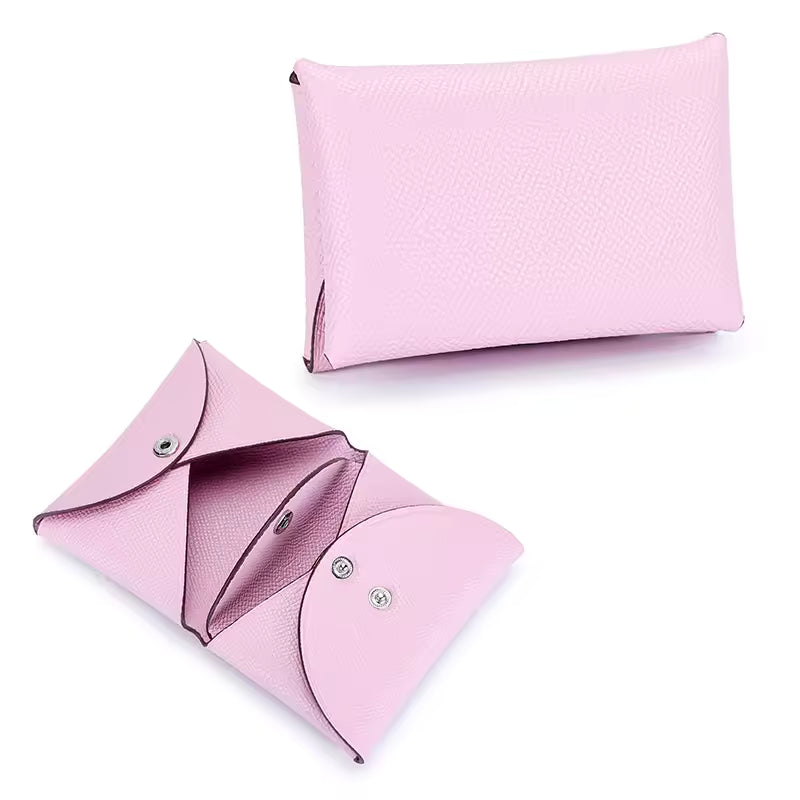 Casual Genuine Leather Credit Card Holder Business Pillow Coin Case Purse Wallet Mssza