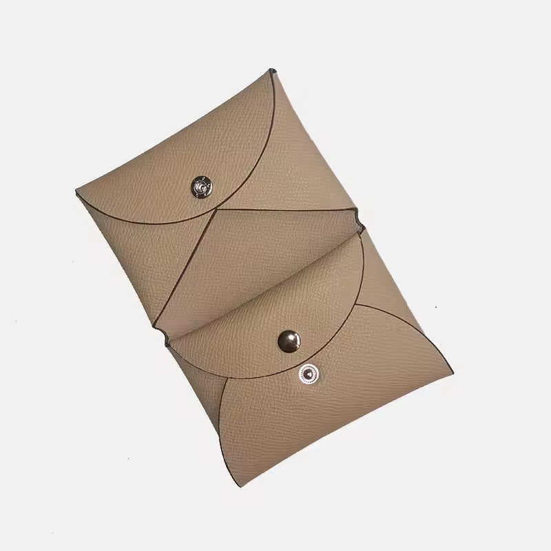 Casual Genuine Leather Credit Card Holder Business Pillow Coin Case Purse Wallet Mssza