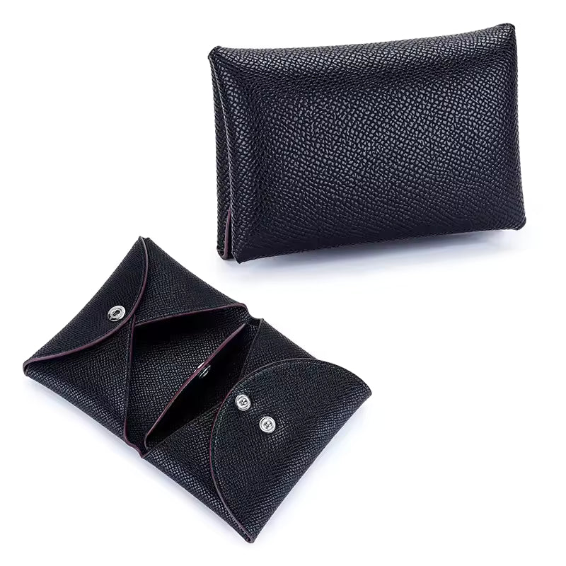 Casual Genuine Leather Credit Card Holder Business Pillow Coin Case Purse Wallet Mssza