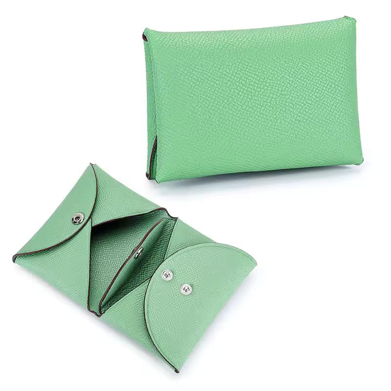 Casual Genuine Leather Credit Card Holder Business Pillow Coin Case Purse Wallet Mssza