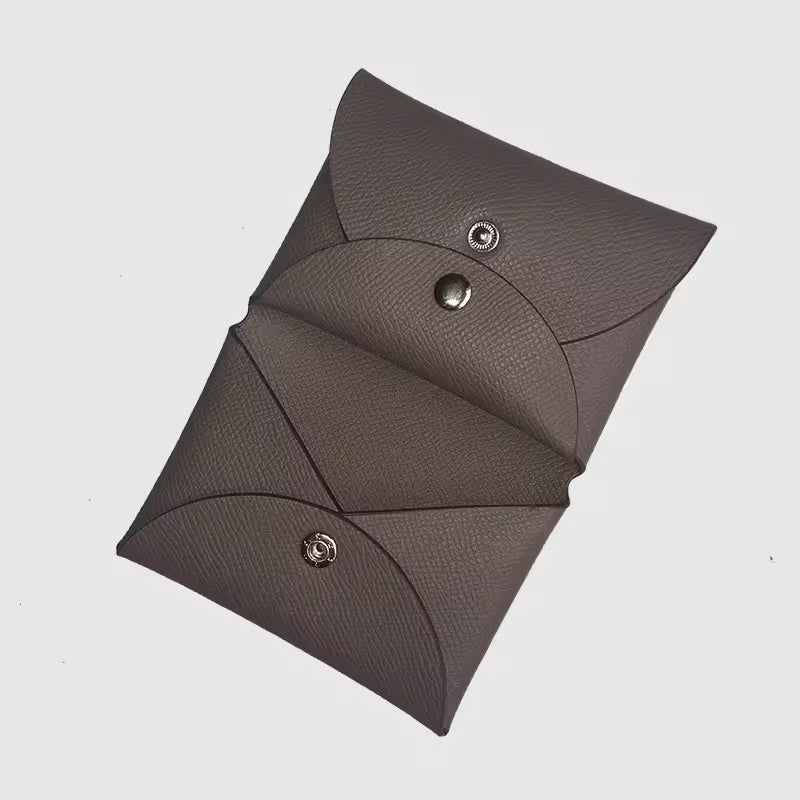 Casual Genuine Leather Credit Card Holder Business Pillow Coin Case Purse Wallet Mssza
