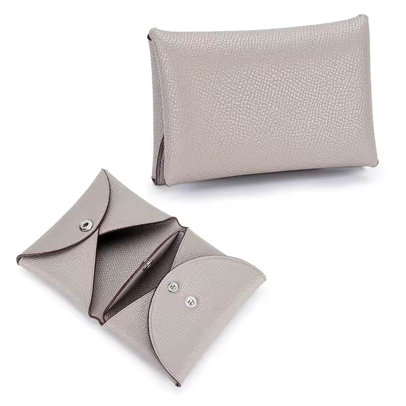 Casual Genuine Leather Credit Card Holder Business Pillow Coin Case Purse Wallet Mssza