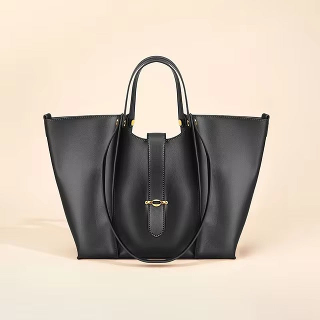 Casual Genuine Leather Open Pocket High Quality Large Totes Shoulder Bags Mssza