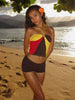 Casual Halter Contrast Colors Crop Tanks Solid Skinny Shorts Two Piece Set Mssza