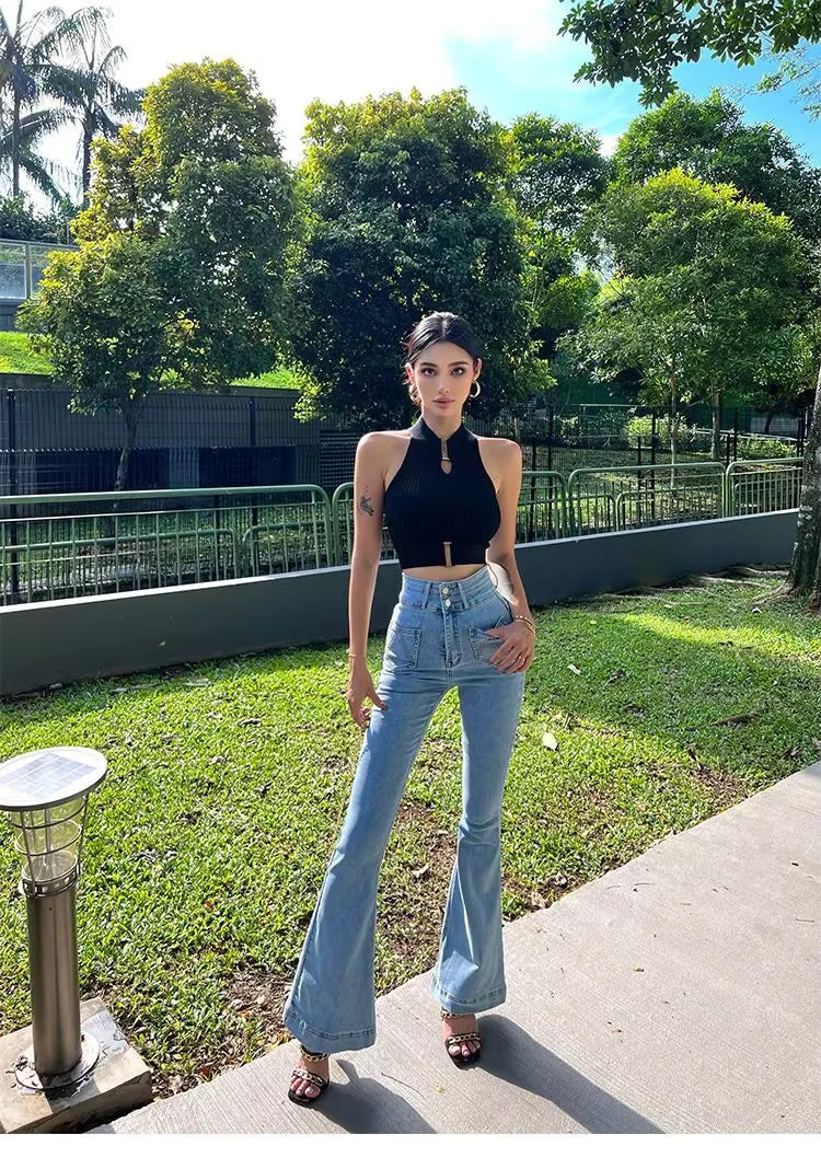 Casual Halter Off Shoulder Elastic Slim Solid Knit Sports Solid Tank Tops Mssza