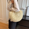 Casual Handmade Straw Holiday Beach Tote Top-Handle Retro Shoulder Bags Mssza