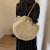 Bohemian Handmade Straw Tote Top-Handle Retro Shoulder Handbag Mssza