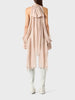 Casual High Neck Drop Sleeves Spliced Flods Temperament Solid Irregular Shirts Mssza