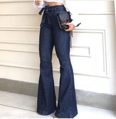 Casual High-Stretch Bell Bottom Wide Legs Flare High Waist Pants Mssza