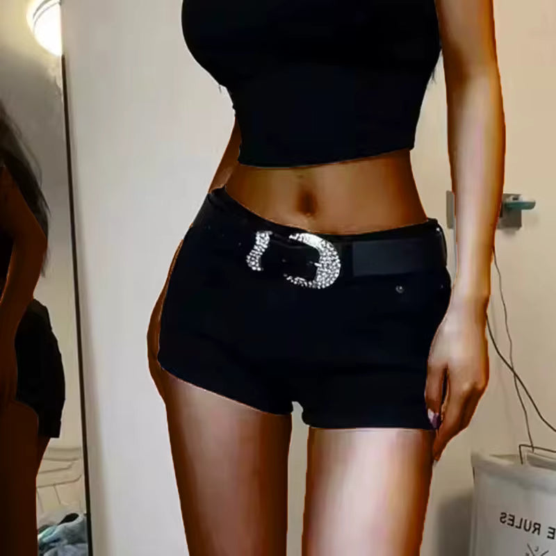 Casual High Waist Aesthetic Straight Leg Short Baggy Jeans Streetwear Mssza