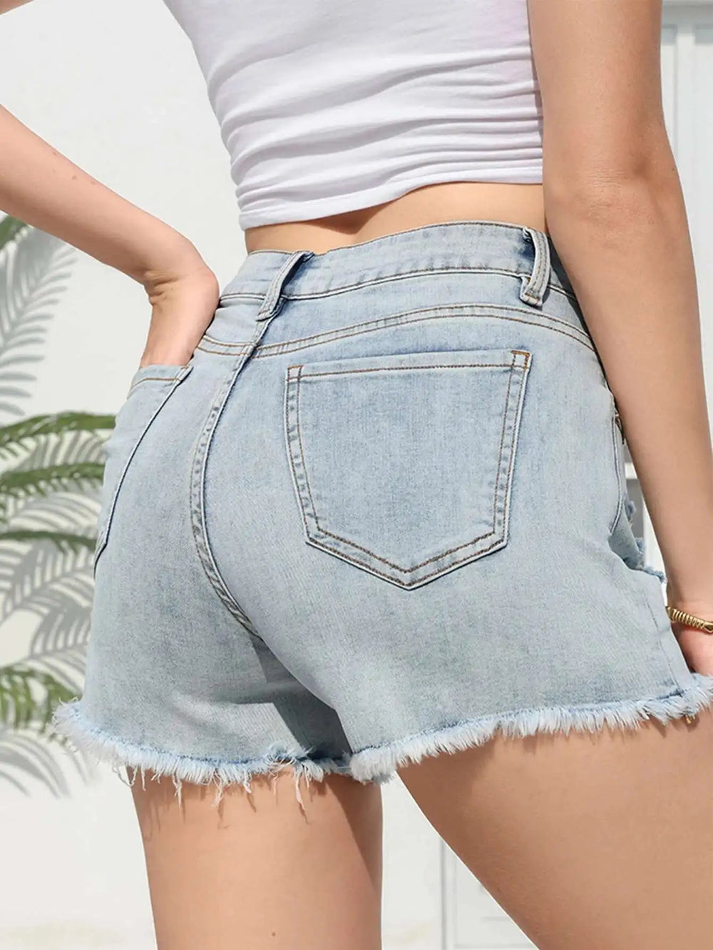 Casual High Waist Booty Streetwear Mini Short Jeans Pants Mssza