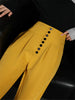 Casual High Waist Button Pencil Straight Pants Mssza