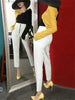Casual High Waist Button Pencil Straight Pants Mssza