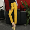 Casual High Waist Button Pencil Straight Pants Mssza