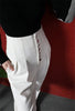 Casual High Waist Button Pencil Straight Pants Mssza
