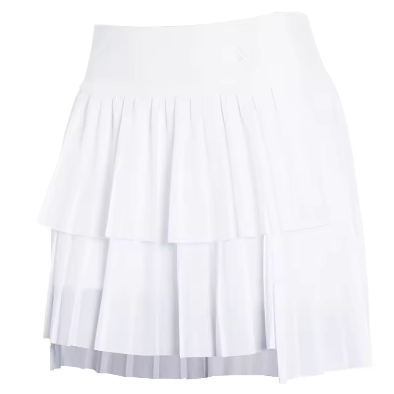 Casual High Waist Double Layer Pleated Athletic Sports Skirt Mssza