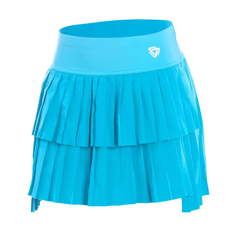 Casual High Waist Double Layer Pleated Athletic Sports Skirt Mssza