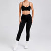 Casual High Waist Hip-lifting Trousers And Backless Bra Yoga Sets Mssza