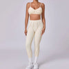 Casual High Waist Hip-lifting Trousers And Backless Bra Yoga Sets Mssza