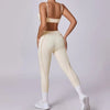 Casual High Waist Hip-lifting Trousers And Backless Bra Yoga Sets Mssza