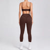 Casual High Waist Hip-lifting Trousers And Backless Bra Yoga Sets Mssza