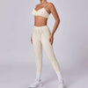 Casual High Waist Hip-lifting Trousers And Backless Bra Yoga Sets Mssza