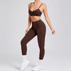 Casual High Waist Hip-lifting Trousers And Backless Bra Yoga Sets Mssza