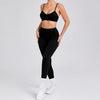 Casual High Waist Hip-lifting Trousers And Backless Bra Yoga Sets Mssza