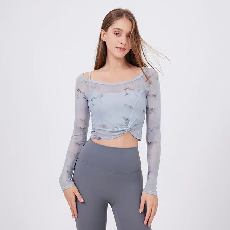 Casual High Waist Leggings And Top Two Pieces Fitness Yoga Set Mssza