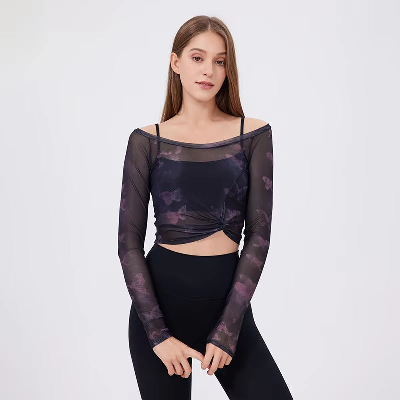 Casual High Waist Leggings And Top Two Pieces Fitness Yoga Set Mssza