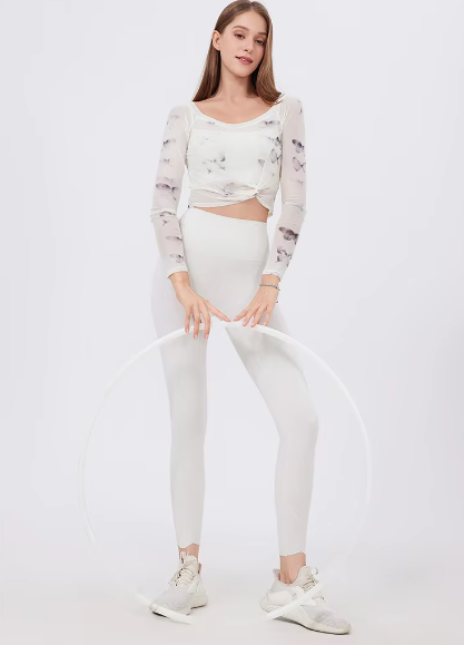 Casual High Waist Leggings And Top Two Pieces Fitness Yoga Set Mssza