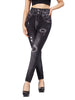 Casual High Waist Love Holes Print Black Jeggings Stretch Faux Denim Pencil Leggings Mssza