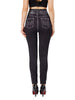 Casual High Waist Love Holes Print Black Jeggings Stretch Faux Denim Pencil Leggings Mssza