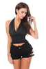 Casual High Waist Perforated High Elastic Plus Size Skinny Shorts Mssza