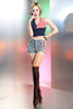 Casual High Waist Perforated High Elastic Plus Size Skinny Shorts Mssza