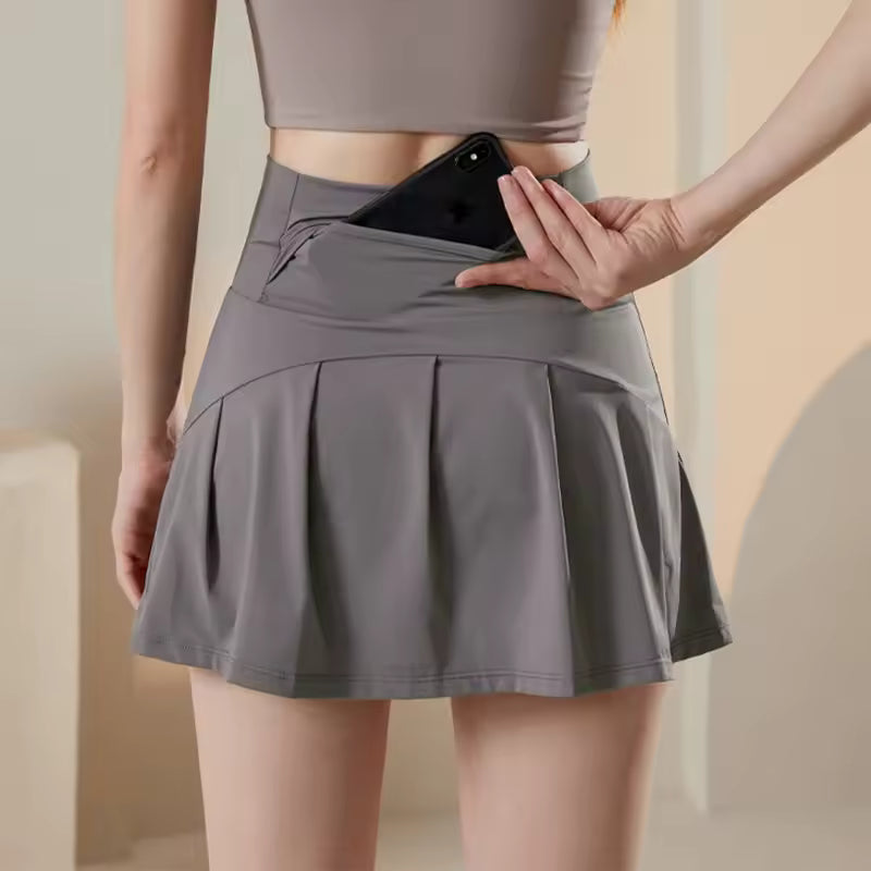 Casual High Waist Sports Fitness Yoga Tennis Short Skirt Mssza