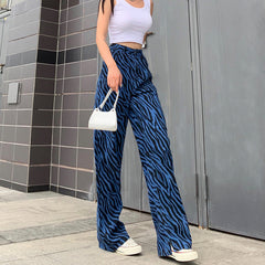 Casual High Waist Striped Denim Mom Jeans Mssza