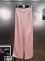 Casual High Waist Temperament Minimalist Spliced Button Pants Mssza