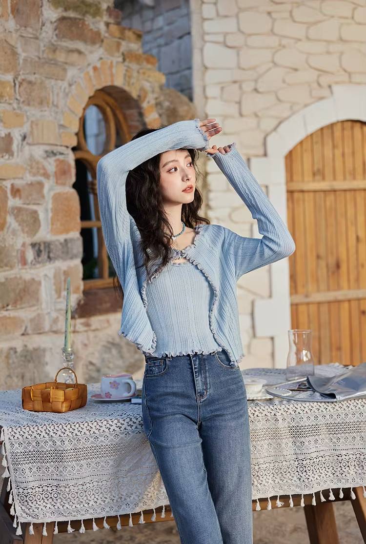Casual High Waisted Cigarette Straight Wide Leg Slim Fit Jeans Mssza