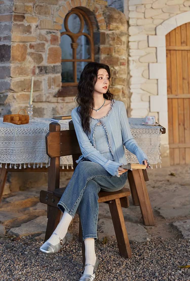 Casual High Waisted Cigarette Straight Wide Leg Slim Fit Jeans Mssza