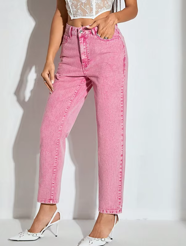 Casual High Waisted Streetwear Party Straight Office Ankle-Length Pants Mssza