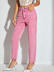 Casual High Waisted Streetwear Party Straight Office Ankle-Length Pants Mssza