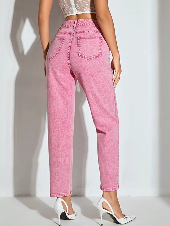 Casual High Waisted Streetwear Party Straight Office Ankle-Length Pants Mssza