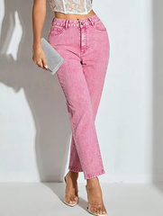 Casual High Waisted Streetwear Party Straight Office Ankle-Length Pants Mssza