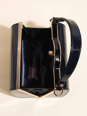 Casual Highlight Cute Simple Patent Pearlescent Leather Handheld Hard Shell Clip Dinner Bag Mssza