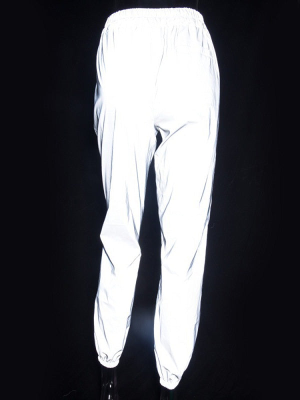 Casual Hip Hop Loose Night Shine Elastic Waist Trousers Pants Mssza