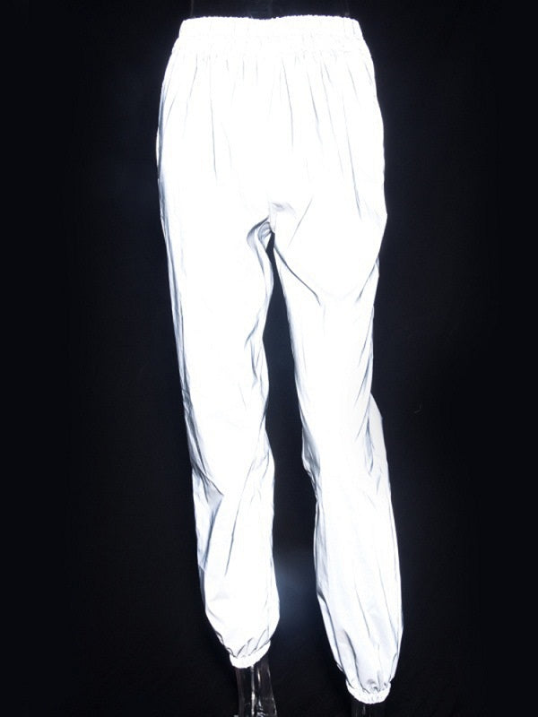 Casual Hip Hop Loose Night Shine Elastic Waist Trousers Pants Mssza