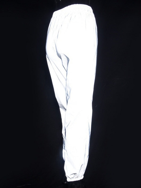 Casual Hip Hop Loose Night Shine Elastic Waist Trousers Pants Mssza