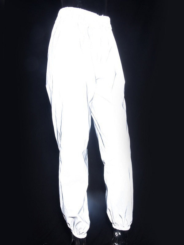 Casual Hip Hop Loose Night Shine Elastic Waist Trousers Pants Mssza